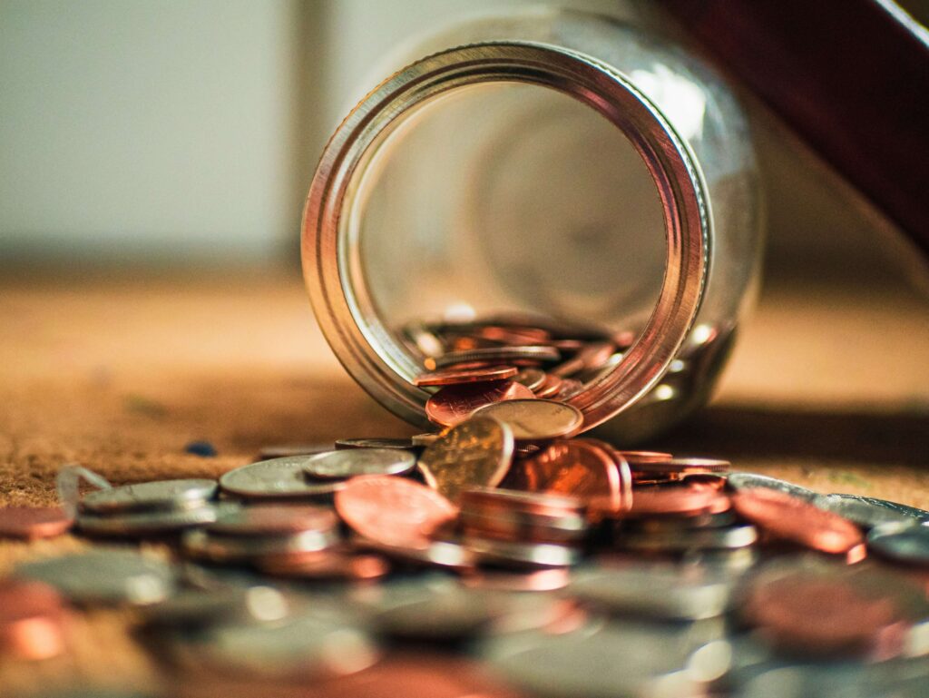 Close-up photo of assorted coins